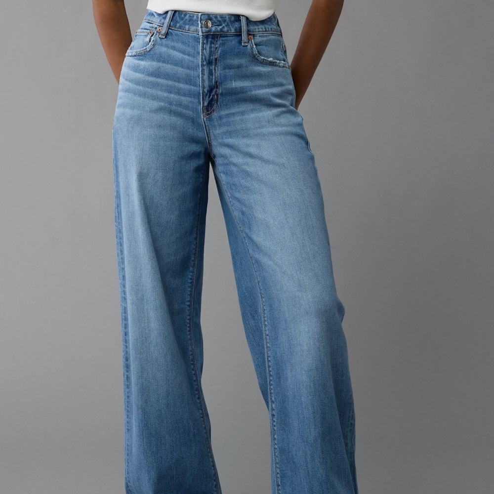 American Eagle Super High Rise Baggy Wide Leg Size 12 long